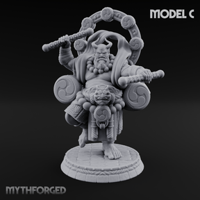 Turned Townsfolk Oni Fighters C Miniature for Dungeons and Dragons, Pathfinder or other TTRPGs