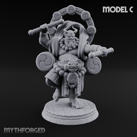 Turned Townsfolk Oni Fighters C Miniature for Dungeons and Dragons, Pathfinder or other TTRPGs