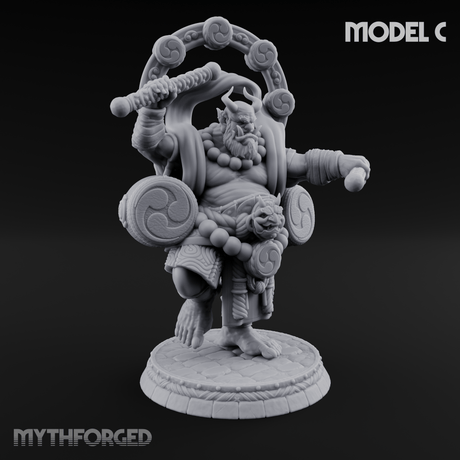 Turned Townsfolk Oni Fighters Miniature for Dungeons and Dragons, Pathfinder or other TTRPGs