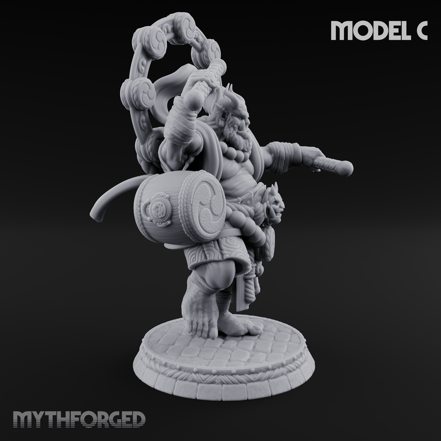 Turned Townsfolk Oni Fighters C Miniature for Dungeons and Dragons, Pathfinder or other TTRPGs