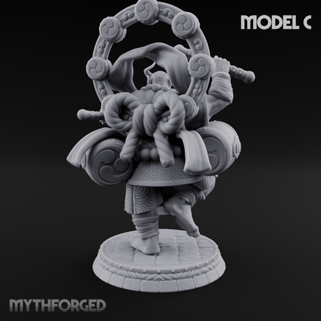 Turned Townsfolk Oni Fighters C Miniature for Dungeons and Dragons, Pathfinder or other TTRPGs