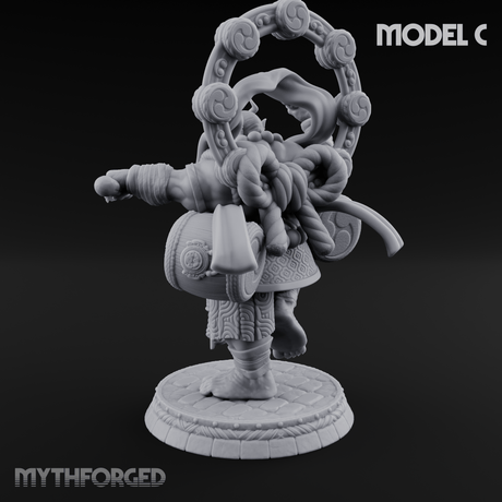 Turned Townsfolk Oni Fighters C Miniature for Dungeons and Dragons, Pathfinder or other TTRPGs
