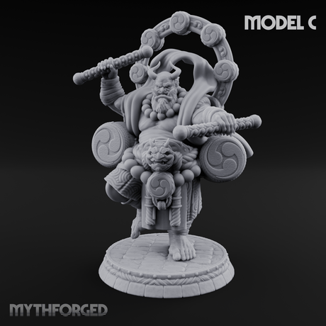 Turned Townsfolk Oni Fighters C Miniature for Dungeons and Dragons, Pathfinder or other TTRPGs