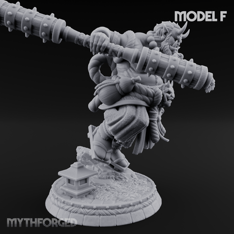 Turned Townsfolk Oni Fighters F Miniature for Dungeons and Dragons, Pathfinder or other TTRPGs