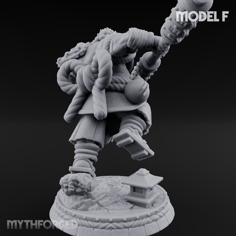 Turned Townsfolk Oni Fighters F Miniature for Dungeons and Dragons, Pathfinder or other TTRPGs