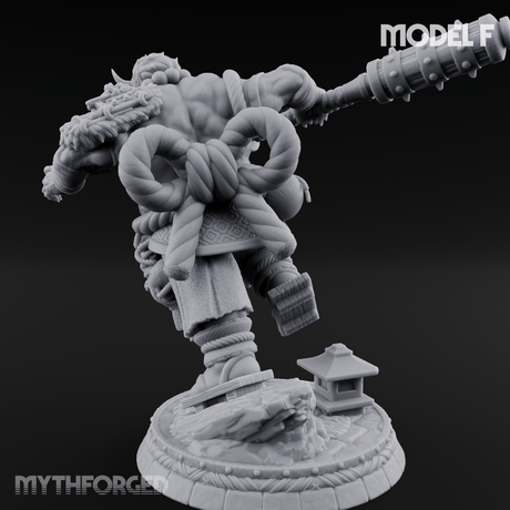 Turned Townsfolk Oni Fighters F Miniature for Dungeons and Dragons, Pathfinder or other TTRPGs