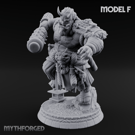 Turned Townsfolk Oni Fighters F Miniature for Dungeons and Dragons, Pathfinder or other TTRPGs