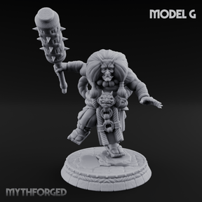 Turned Townsfolk Oni Fighters G Miniature for Dungeons and Dragons, Pathfinder or other TTRPGs