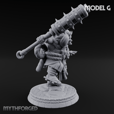 Turned Townsfolk Oni Fighters G Miniature for Dungeons and Dragons, Pathfinder or other TTRPGs