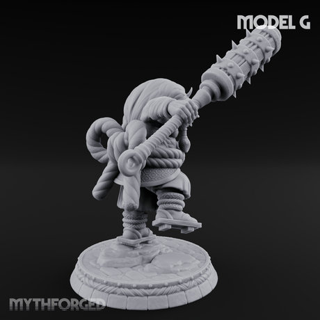 Turned Townsfolk Oni Fighters G Miniature for Dungeons and Dragons, Pathfinder or other TTRPGs