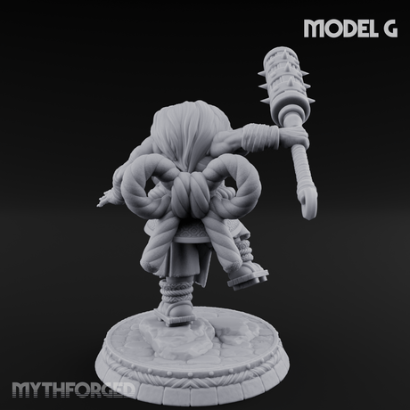 Turned Townsfolk Oni Fighters G Miniature for Dungeons and Dragons, Pathfinder or other TTRPGs