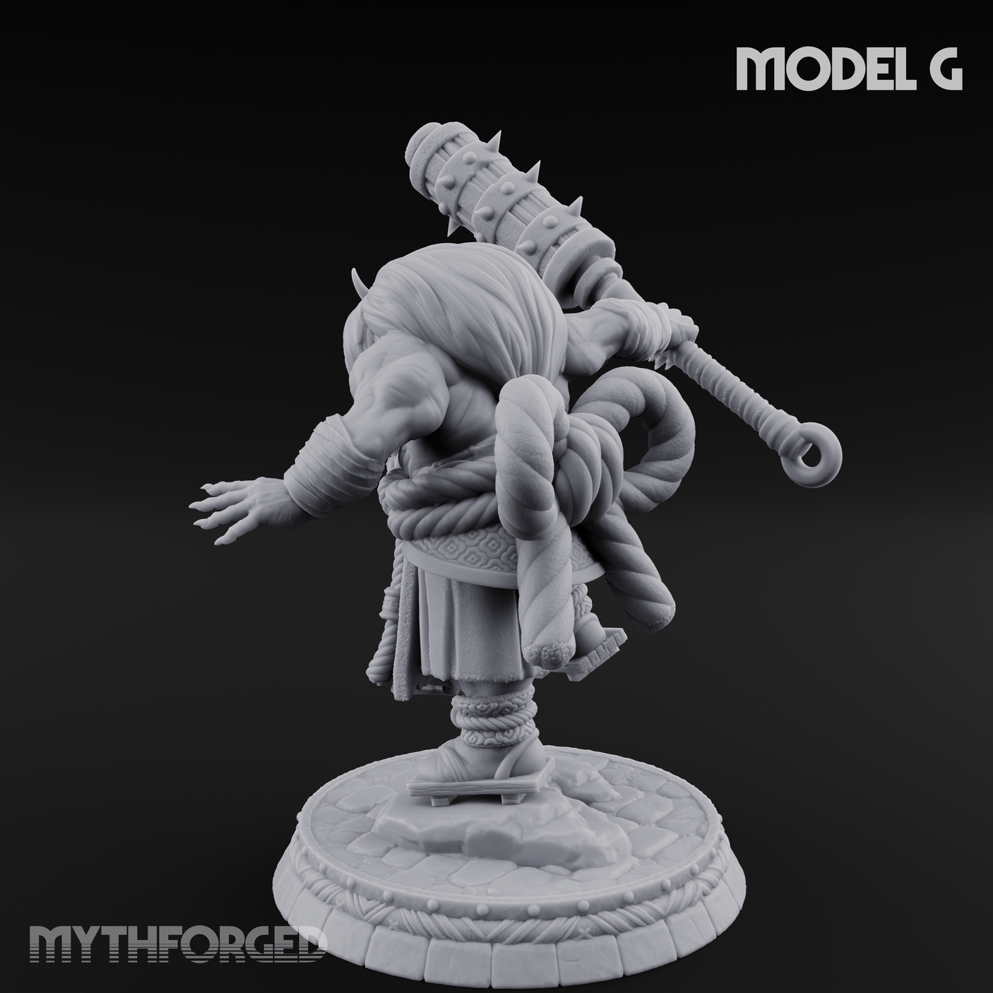 Turned Townsfolk Oni Fighters G Miniature for Dungeons and Dragons, Pathfinder or other TTRPGs