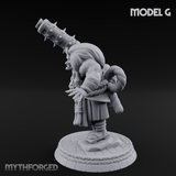 Turned Townsfolk Oni Fighters G Miniature for Dungeons and Dragons, Pathfinder or other TTRPGs