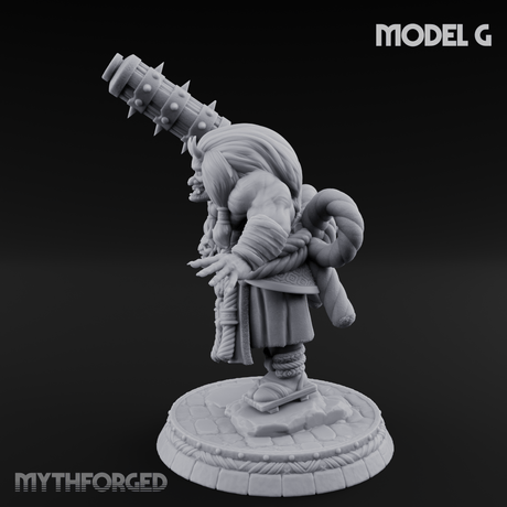 Turned Townsfolk Oni Fighters G Miniature for Dungeons and Dragons, Pathfinder or other TTRPGs