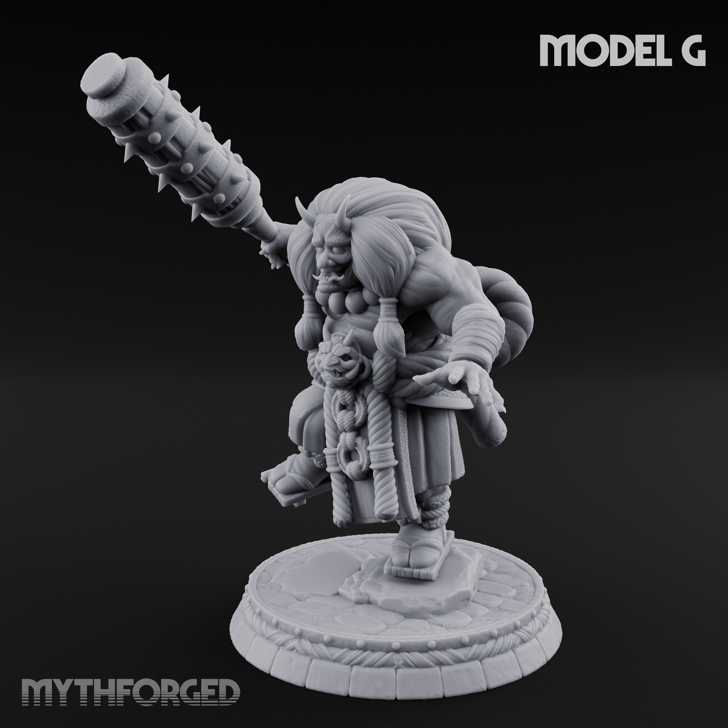 Turned Townsfolk Oni Fighters G Miniature for Dungeons and Dragons, Pathfinder or other TTRPGs