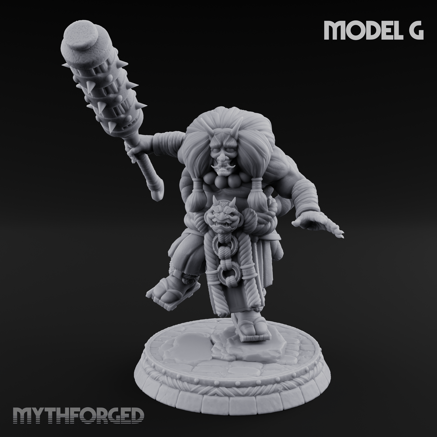 Turned Townsfolk Oni Fighters G Miniature for Dungeons and Dragons, Pathfinder or other TTRPGs
