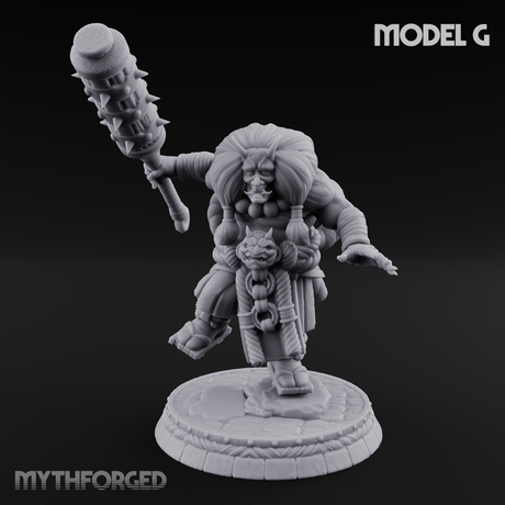 Turned Townsfolk Oni Fighters G Miniature for Dungeons and Dragons, Pathfinder or other TTRPGs