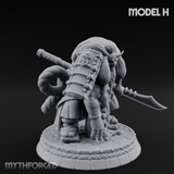 Turned Townsfolk Oni Fighters H Miniature for Dungeons and Dragons, Pathfinder or other TTRPGs