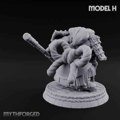 Turned Townsfolk Oni Fighters H Miniature for Dungeons and Dragons, Pathfinder or other TTRPGs
