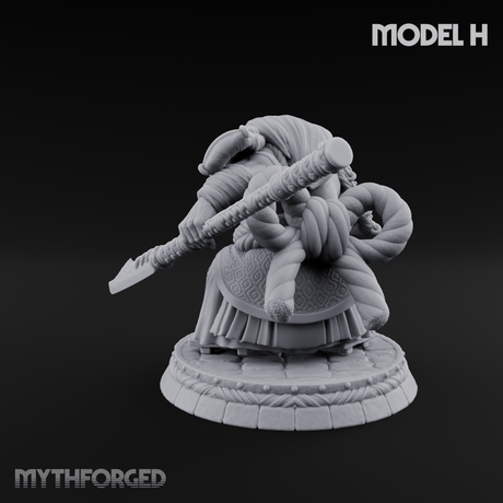 Turned Townsfolk Oni Fighters H Miniature for Dungeons and Dragons, Pathfinder or other TTRPGs