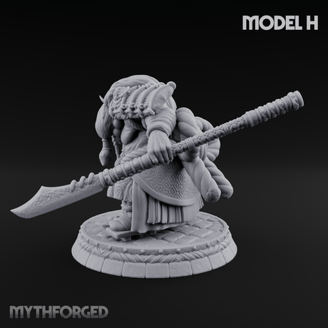 Turned Townsfolk Oni Fighters H Miniature for Dungeons and Dragons, Pathfinder or other TTRPGs