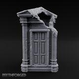 Ooze-Encrusted Pediment-Broken Manor Doorway Ruins Miniature for Dungeons and Dragons, Pathfinder or other TTRPGs