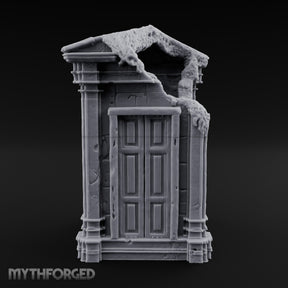 Ooze-Encrusted Pediment-Broken Manor Doorway Ruins Miniature for Dungeons and Dragons, Pathfinder or other TTRPGs
