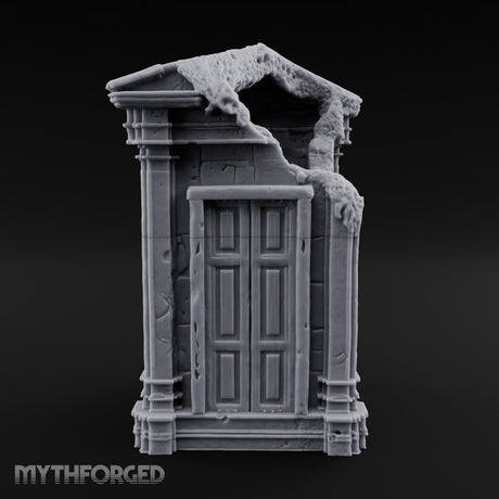 Ooze-Encrusted Pediment-Broken Manor Doorway Ruins Miniature for Dungeons and Dragons, Pathfinder or other TTRPGs