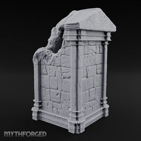 Ooze-Encrusted Pediment-Broken Manor Doorway Ruins Miniature for Dungeons and Dragons, Pathfinder or other TTRPGs