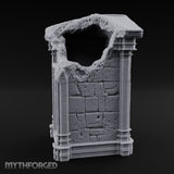 Ooze-Encrusted Pediment-Broken Manor Doorway Ruins Miniature for Dungeons and Dragons, Pathfinder or other TTRPGs