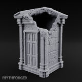 Ooze-Encrusted Pediment-Broken Manor Doorway Ruins Miniature for Dungeons and Dragons, Pathfinder or other TTRPGs