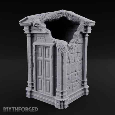 Ooze-Encrusted Pediment-Broken Manor Doorway Ruins Miniature for Dungeons and Dragons, Pathfinder or other TTRPGs