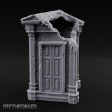 Ooze-Encrusted Pediment-Broken Manor Doorway Ruins Miniature for Dungeons and Dragons, Pathfinder or other TTRPGs