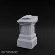 Open-Book Fracture-Lined Stone Lectern Pedestal Miniature for Dungeons and Dragons, Pathfinder or other TTRPGs