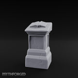 Open-Book Fracture-Lined Stone Lectern Pedestal Miniature for Dungeons and Dragons, Pathfinder or other TTRPGs