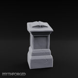 Open-Book Fracture-Lined Stone Lectern Pedestal Miniature for Dungeons and Dragons, Pathfinder or other TTRPGs