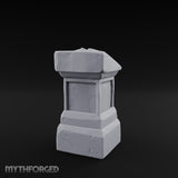 Open-Book Fracture-Lined Stone Lectern Pedestal Miniature for Dungeons and Dragons, Pathfinder or other TTRPGs