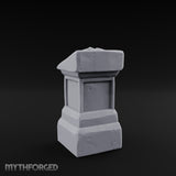 Open-Book Fracture-Lined Stone Lectern Pedestal Miniature for Dungeons and Dragons, Pathfinder or other TTRPGs