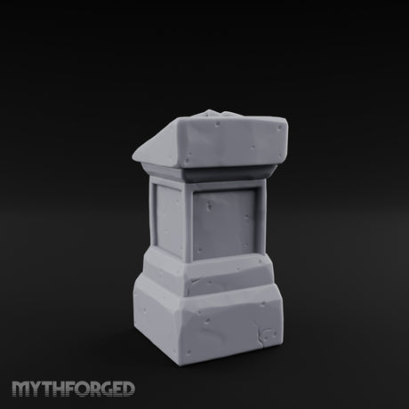 Open-Book Fracture-Lined Stone Lectern Pedestal Miniature for Dungeons and Dragons, Pathfinder or other TTRPGs