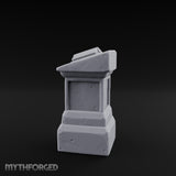 Open-Book Fracture-Lined Stone Lectern Pedestal Miniature for Dungeons and Dragons, Pathfinder or other TTRPGs