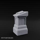 Open-Book Fracture-Lined Stone Lectern Pedestal Miniature for Dungeons and Dragons, Pathfinder or other TTRPGs