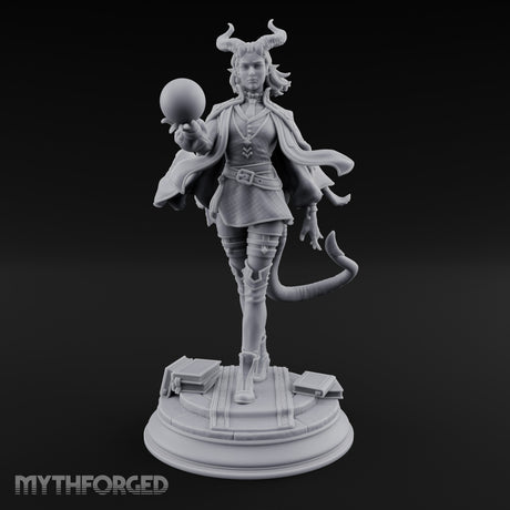 Orb Aloft Tiefling Sorcerer Miniature for Dungeons and Dragons, Pathfinder or other TTRPGs