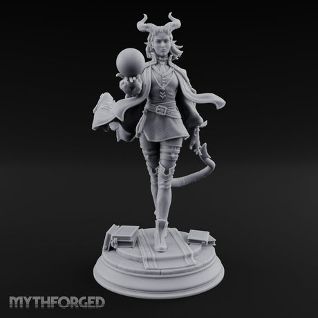 Orb Aloft Tiefling Sorcerer Miniature for Dungeons and Dragons, Pathfinder or other TTRPGs