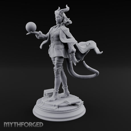 Orb Aloft Tiefling Sorcerer Miniature for Dungeons and Dragons, Pathfinder or other TTRPGs