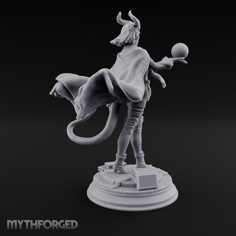 Orb Aloft Tiefling Sorcerer Miniature for Dungeons and Dragons, Pathfinder or other TTRPGs