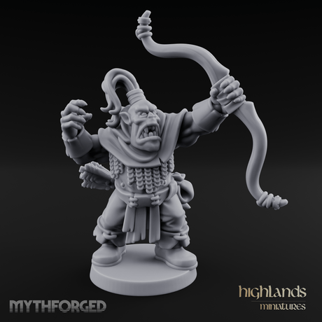 Fists Raised Triumphant Orc Warrior Miniature for Dungeons and Dragons, Pathfinder or other TTRPGs