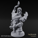 Fists Raised Triumphant Orc Warrior Miniature for Dungeons and Dragons, Pathfinder or other TTRPGs