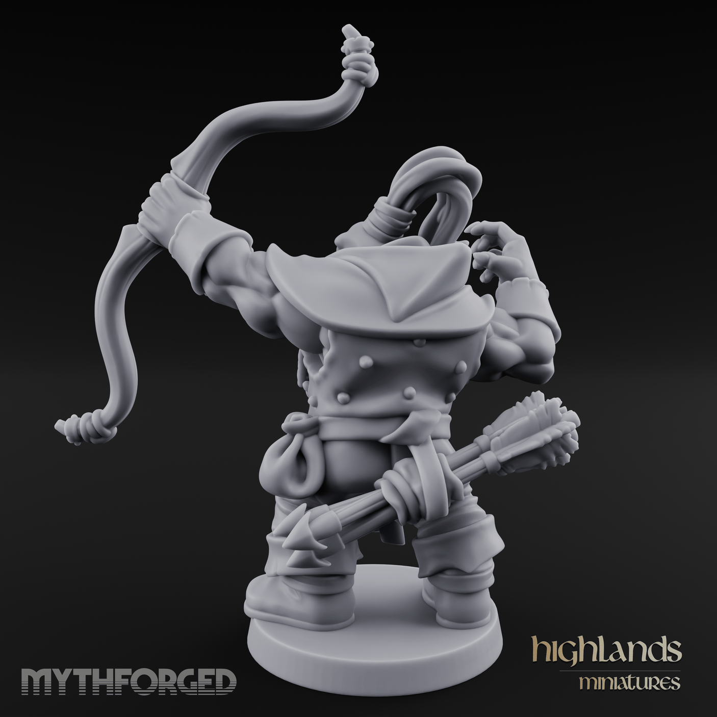 Fists Raised Triumphant Orc Warrior Miniature for Dungeons and Dragons, Pathfinder or other TTRPGs