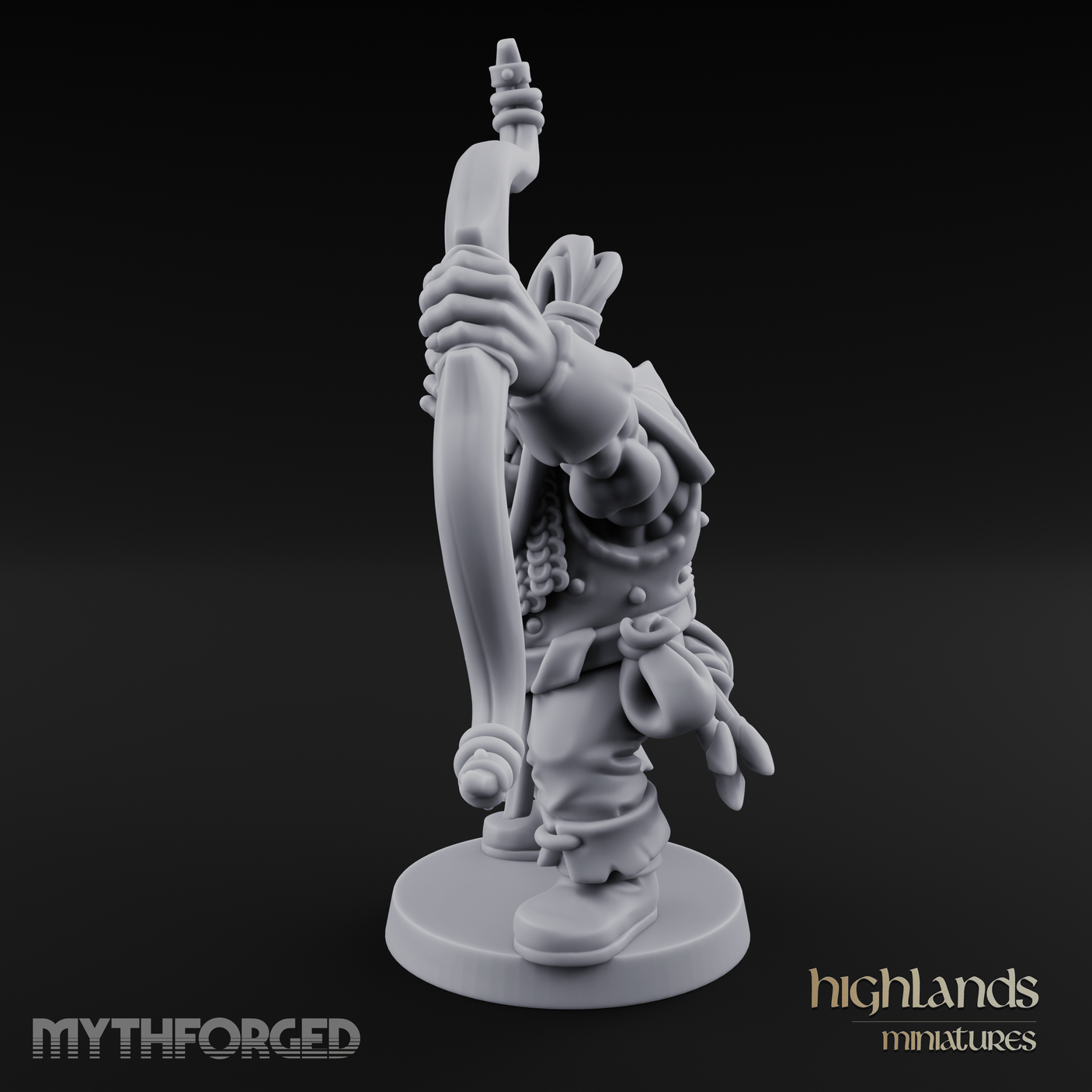 Fists Raised Triumphant Orc Warrior Miniature for Dungeons and Dragons, Pathfinder or other TTRPGs
