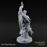 Fists Raised Triumphant Orc Warrior Miniature for Dungeons and Dragons, Pathfinder or other TTRPGs